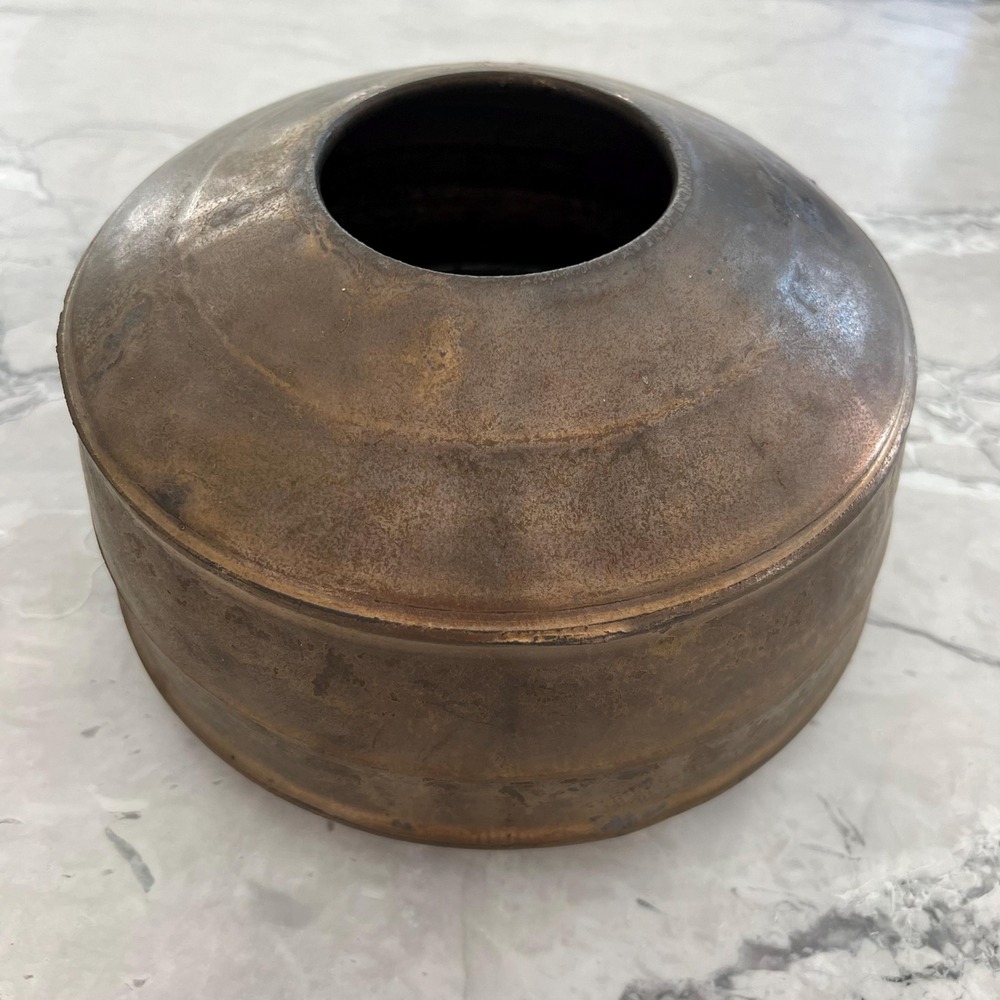 Sculptural handmade‎ copper pottery signed - Picture 2 of 8